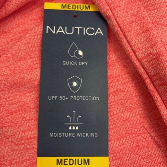 Nautica Men's Long Sleeve Crew Neck UV Protection Quick Dry T-Shirt Sz M Red NWT - Picture 8 of 12